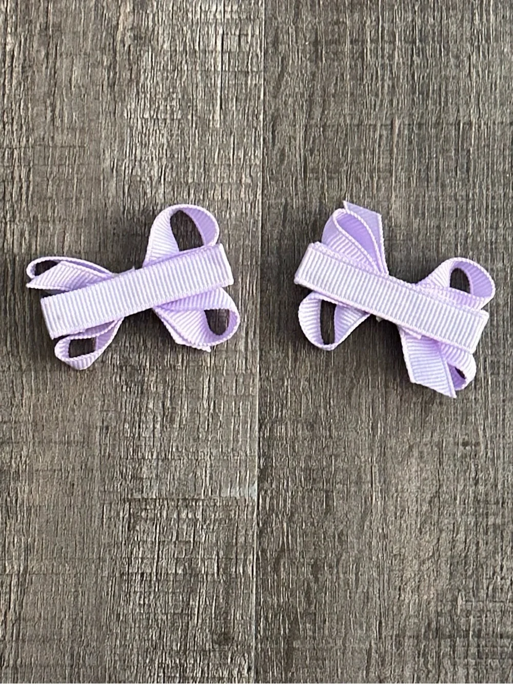 💞 Set of 2 Light Purple Grosgrain Ribbon Clip Hair Bows